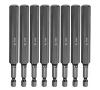 QUARKZMAN 8pcs Tête Hexagonale Plate Foret H10 (10mm) Embout Magnétique Queue Hexagonale 1/4" Longueur 100mm (4") Poli Miroir Métrique Tournevis Hexagonal Embouts Clé Outils Électriques