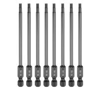 QUARKZMAN 8pcs Tête Hexagonale Plate Foret H3 (3mm) Magnétique Douille Hexagonale 1/4" Longueur 100mm (4") Poli Miroir Métrique Tournevis Hexagonal Embouts Tournevis Clé Outils