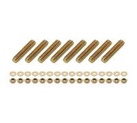 QUARKZMAN 8pcs Tige Filetée Complète 1/4" UNC x 1" Longueur, Tiges Filetées à Mouvement Linéaire en Acier Carbone avec Écrous Hexagonaux Rondelle Carrée pour Serre-Joints Suspentes U-Boulons