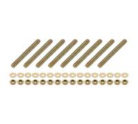 QUARKZMAN 8pcs Tige Filetée Complète 1/4" UNC x 2" Longueur, Tiges Filetées à Mouvement Linéaire en Acier Carbone avec Écrous Hexagonaux Rondelle Carrée pour Serre-Joints Suspentes U-Boulons