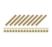 QUARKZMAN 8pcs Tige Filetée Complète 5/16" UNC x 2-3/4" Longueur, Tiges Filetées à Mouvement Linéaire en Acier Carbone, Écrous Hexagonaux Rondelle Carrée pour Serre-Joints Suspente U-Boulons