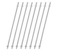 QUARKZMAN 8pcs Tige Filetée Complète M4x200mm, Tiges Filetées à Mouvement Linéaire Filetage à Droite Acier Inoxydable 201 avec Écrous Hexagonaux Rondelle pour Serre-Joints U-Boulon, Argenté