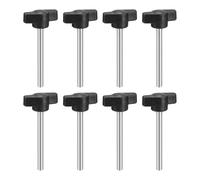 QUARKZMAN 8Pcs Vis à Poignée de Serrage, M5 x 50mm Métrique Acier Carbone en Forme de T Poignée à Vis pour Remplacement Rapide de Poignée de Serrage à Main