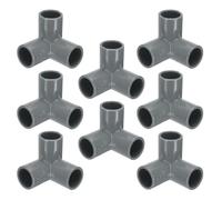 QUARKZMAN 8Pièces Raccord Tuyau PVC À 3 Voies 3/4" Té Coude Connecteur Tuyau Grade Construction Meubles Raccord Coude À 90 Degrés pour Égout Plomberie Drain Approvisionnement Eau, Gris