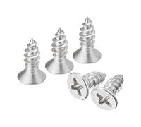 QUARKZMAN #8X1/2" Bois Vis, 50pcs Plat Tête Phillips Auto Taraudage Vis 304 Inox Acier Tête Fraisée Tête Métal Vis pour Travail Bois