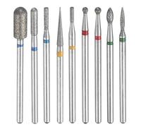 QUARKZMAN 9 Pièces Ensemble De Fraises Diamantées 1.35/1.6/1.8/2.3/2.5/5mm 2.35mm Tige Pierres Meules Fraises Rotatives Pour Céramique Verre Ongles Meulage Polissage