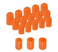 QUARKZMAN 90Pcs Embouts en Caoutchouc Ronds 9/32" 3/8" 1/2"(7mm 10mm 12mm) Capuchons de Protection Vissés en Vinyle Orange Assortis