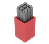 QUARKZMAN 9pcs Numéro Tampon Ensemble 1/8" 3mm Reverse Poinçon Haut Outil Acier 0-9 Poinçon Presse Outils Métal Tampons Ensemble Marteau Main Poinçon pour Métal