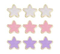 QUARKZMAN 9Pcs Star Chenille Patches, Patch Auto-Adhésif Brodé Appliqué Patch À Coudre Patch Chenille Autocollant Pour DIY Vêtements Tissu Vêtements Chapeaux Chaussures Sacs,