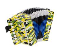 QUARKZMAN Accordéon 10 Touches Accordéon à Boutons Mini Instrument de Musique Cadeaux pour Adultes Débutants Éducatif, Camouflage