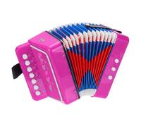 QUARKZMAN Accordéon 10 Touches Mini Instrument de Musique Cadeaux pour Adultes Débutants Éducatif, Rouge Rose
