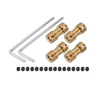 QUARKZMAN Accouplement Rigide de 4 mm à 5 mm, Longueur de 20 mm, Diamètre de 9 mm, Connecteur en Laiton M3, Couleur Cuivre, avec 4 Accouplements, 16 Vis et 2 Clés
