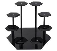 QUARKZMAN Acrylique Présentoir Support pour Figurines, 8 Étage Parfum Organisateurs et Rangement Affichage contremarche Vitrine Chevalet pour Cupcake Dessert Action Figurines Noir