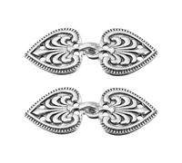 QUARKZMAN Agrafe de Cape, 2 Paires de crochet et Yeux à Coudre, Fermoirs Vintage pour Cape, Pull, Châle, Cardigan, Boutons pour Vêtements (Argent)