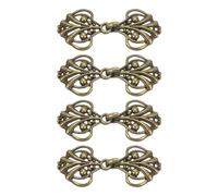 QUARKZMAN Agrafe de Cape, 4 Paires de crochet et Yeux à Coudre, Fermoirs Rétro pour Cape, Gilet, Col de Chandail (Bronze)