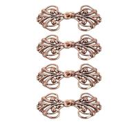 QUARKZMAN Agrafe de Cape, 4 Paires de crochet et Yeux à Coudre, Fermoirs Rétro pour Cape, Gilet, Col de Chandail (Cuivre)