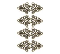 QUARKZMAN Agrafe de Cape, 4 Paires de crochet et Yeux à Coudre, Fermoirs Vintage en Forme de Fleur pour Cape, Gilet, Col de Chandail (Bronze)