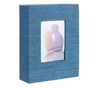 QUARKZMAN Album Photo, Album Photo en Lin 4 x 6 Couverture en Lin Album Photo Petit Livre pour 100 Pochettes Contenant 100 Photos pour Mariage Famille Anniversaire, (Bleu)