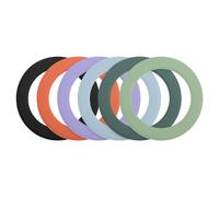 QUARKZMAN Anneau Adhésif Magnétique, 6 Pcs Anneau Adaptateur Magnétique Universel Cuir Aimant Chargeur Kit Conversion pour Coque de Téléphone, Noir/Orange/Violet/Bleu/Vert/Vert Clair