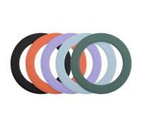 QUARKZMAN Anneau Magnétique Autocollant, 5Pcs Kit de Conversion Universel Magnétique en Cuir pour Chargeur sans Fil pour Coque de Téléphone (Noir+Orange+Violet+Bleu+Vert)