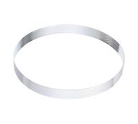 QUARKZMAN Anneaux à Tarte en Acier Inoxydable 7,9" Cercle de Cuisson Perforé en Métal pour Dessert Mousse Gâteau Rond Anneau Antiadhésif pour Outil de Fabrication de Nourriture au Fromage