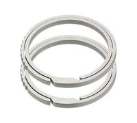 QUARKZMAN Anneaux de Porte-Clés en Titane, 2 Pièces 1,1 Pouce Anneaux de Clé à Pousser sur le Côté Fendu Anneau de Clé Circulaire Assorti pour la Maison, la Voiture, Argent