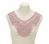 QUARKZMAN Applique Dentelle Collerette 14" 2 Pcs | Motif Floral, Broderie Appliquée, Lavande Rose, pour ornementation Robe de Mariée, Accessoires Couture DIY