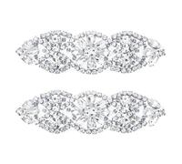 QUARKZMAN Applique en Strass de Cristal, à Coudre Sur Une Ceinture de Robe de Mariée pour Femmes, Accessoire DIY pour Cérémonie de Mariage, Fête de Bal, Argent, 2 Pièces