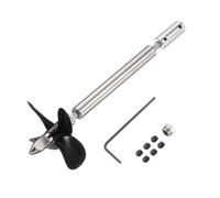 QUARKZMAN Arbre De Transmission Quatre Hélices Et Joint D'Accouplement pour RC Boat Coupler Assemble Kit, L12.5cm Arbre, L8cm Manchon, D5.5cm Quatre Hélices, Fit pour 4mm Motor Shaft