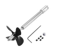 QUARKZMAN Arbre De Transmission Quatre Hélices Et Joint D'Accouplement pour RC Boat Coupler Assemble Kit, L12.5cm Arbre, L8cm Manchon, D5.5cm Quatre Hélices, Fit pour 5mm Motor Shaft