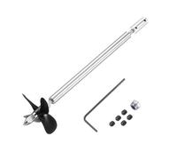 QUARKZMAN Arbre De Transmission Quatre Hélices Et Joint D'Accouplement pour RC Boat Coupler Assemble Kit, L19.5cm Arbre, L15cm Manchon, D5.5cm Quatre Hélices, Fit pour 2mm Motor Shaft