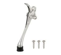 QUARKZMAN Arrêt de Porte Kickdown, Support d'Arrêt de Porte à Une Touche avec Embout en Caoutchouc Antidérapant et Vis, Béquille de Porte en Métal de 8 Pouces, Argent