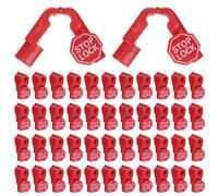 QUARKZMAN Arrêts de crochet pour panneau perforé 6mm Rouge 50 Pièces | Antivol plastique ABS, pour exposition, magasins de détail, supermarchés, centres commerciaux, téléphonie