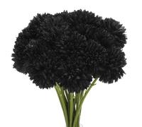 QUARKZMAN Artificiel Fleur Têtes, Soie Chrysanthème Boule Hortensia Noir Faux Fleurs pour DIY Artisanat Mariage et Fête Décoration Paquet de 20