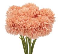 QUARKZMAN Artificiel Fleur Têtes, Soie Chrysanthème Boule Hortensia Orange Faux Fleurs pour DIY Artisanat Mariage et Fête Décoration Paquet de 10