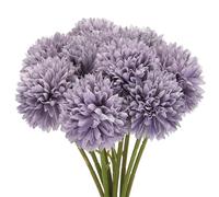 QUARKZMAN Artificiel Fleur Têtes, Soie Chrysanthème Boule Hortensia Violet Faux Fleurs pour DIY Artisanat Mariage et Fête Décoration Paquet de 10