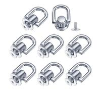 QUARKZMAN Attaches à Boule Métalliques Rivets Anneau D, 8 Pcs Boutons à Tige Boule Rivets Avec Vis pour Connecteur Chaîne Sac DIY Artisanat Cuir (Argent)