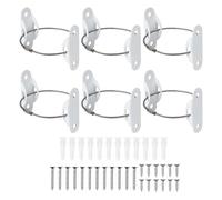 QUARKZMAN Attaches De Meuble, 8 Inch Attaches Anti-Basculement En Acier Inoxydable Fixations De Meuble Pour Sécuriser Le Mur Pour Sangles Anti-Séisme Sécurité Domestique, Blanc 6 Sets