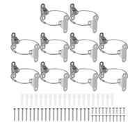 QUARKZMAN Attaches De Meuble, 8 Inch Attaches Anti-Basculement En Acier Inoxydable Pour Sécuriser Les Meubles Au Mur Pour Sécurité Domestique Et Sangles Anti-Séisme, Argent 10 Sets