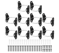 QUARKZMAN Attaches De Meuble, 8 Pouces Attaches Anti-Basculement En Acier Inoxydable Fixations De Meuble Pour Sécuriser Le Mur Pour Sangles Anti-Séisme Sécurité Domestique, Noir 10 Sets
