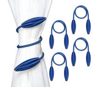QUARKZMAN Attaches de Rideau torsadés 4 pièces Bleu Vif | Avec embrasses de rideau et pinces à corde décoratives, pour maison salon bureau hôtel décoration de fenêtre