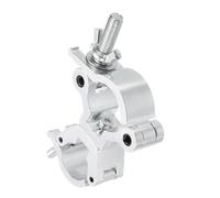 QUARKZMAN Attaches De Treillis Lumineux, Attache O En Alliage D'Aluminium Pour Tubes D'Eclairage Pour Tubes OD 1.22-1.38inch & 1.5-1.77inch Charge Max 220Lb Double Boucle, 1Pcs, Argent