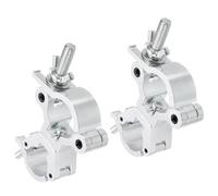 QUARKZMAN Attaches De Treillis Lumineux, Attaches En O En Alliage D'Aluminium Pour Eclairage De Scene Pour Tubes DE 1.22-1.38 Pouce Et 1.5-1.77 Pouce Charge Max 220Lb Double Boucle, 2Pcs