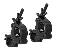 QUARKZMAN Attaches Pour Éclairage De Scène, Attaches Pour Tubes En Alliage Pour Tubes De 1.22-1.38 Pouces Et 1.77-2.05 Pouces De Diamètre Charge Max 220Lb Double Boucle, 2Pcs, Noir