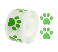 QUARKZMAN Autocollants Adhésifs Transparents Verts 500 Pièces Empreintes de Pattes 1,5 Pouce Autocollants de Pattes de Chien pour Enfants Enseignants Conviennent aux Loisirs