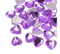 QUARKZMAN Autocollants Cœur Strass Acrylique 100 Pièces 10mm Violet
