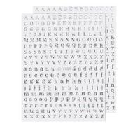 QUARKZMAN Autocollants de Lettres pour les Ongles, 2 Feuilles, Décalcomanies d'Alphabet 3D Auto-Adhésives pour la Décoration Des Ongles, Argent.
