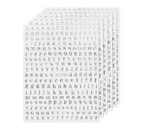 QUARKZMAN Autocollants de Lettres pour les Ongles, 5 Feuilles, Autocollants d'Alphabet Holographiques 3D Auto-Adhésifs pour la Décoration d'Ongles DIY pour Femmes, Argent