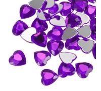 QUARKZMAN Autocollants Strass Cœur 10mm 100 Pièces Violet foncé