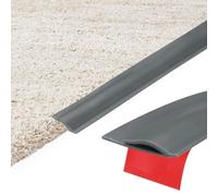 QUARKZMAN Bande de transition tapis-carrelage 4,5m x 33mm x 5,5mm TPE | Bande de bord de tapis auto-adhésive, Couvre-joint, Bordure stratifiée pour surfaces inégales, Gris foncé